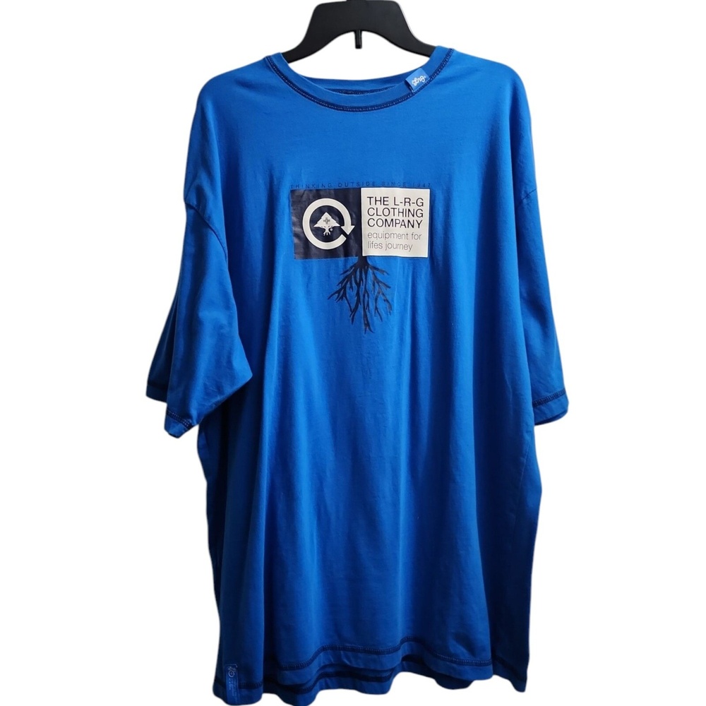 LRG Graphic T-Shirt Streetwear Casual Blue Tee Mens 2XL